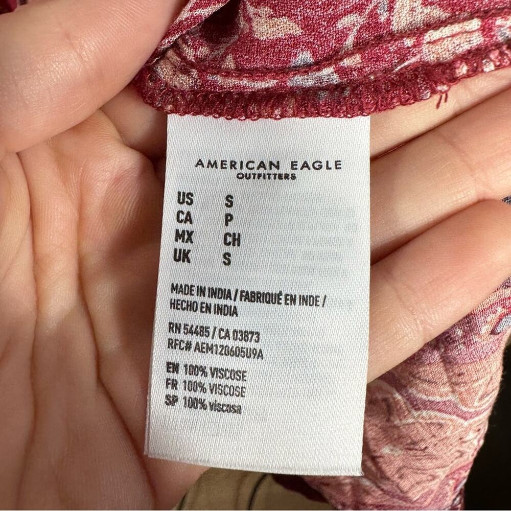 American Eagle Bohemian Floral Balloon Sleeve Dress Size Small - Picture 5 of 7